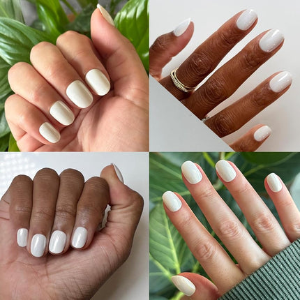 Olive & June Effects Super Stick Mani Press On Nails | Extra Short Round | No Glue Needed | 32 Tab Nails in 16 Sizes | Non-Toxic Tabs | Easy On-Off Non-Damaging Realest Look | 7-Day Wear |Cloud Chrome