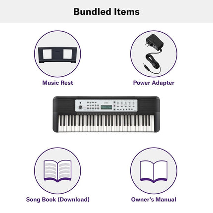 Yamaha YPT-280 Portable Keyboard for Beginners with Music Rest, Power Adapter