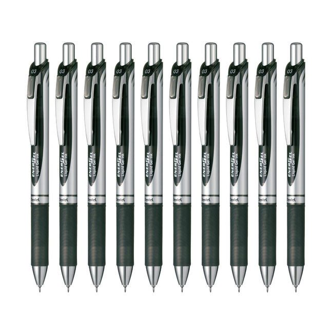 10pcs Pentel BLN73 EnerGel 0.3mm Retractable Liqui