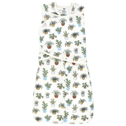 Hudson Baby Bebé Unisex Saco de Dormir Envolvente Convertible, Plantas, 0-3 Meses