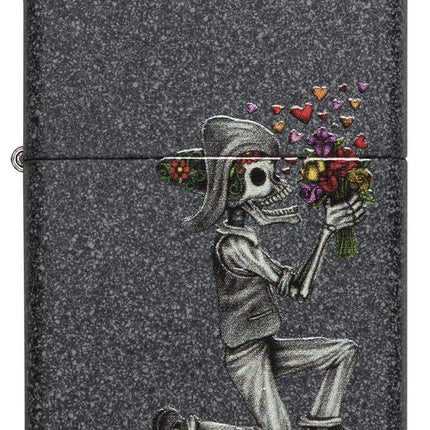Zippo Skeleton Flowers Iron Stone Gift Set Pocket Lighters