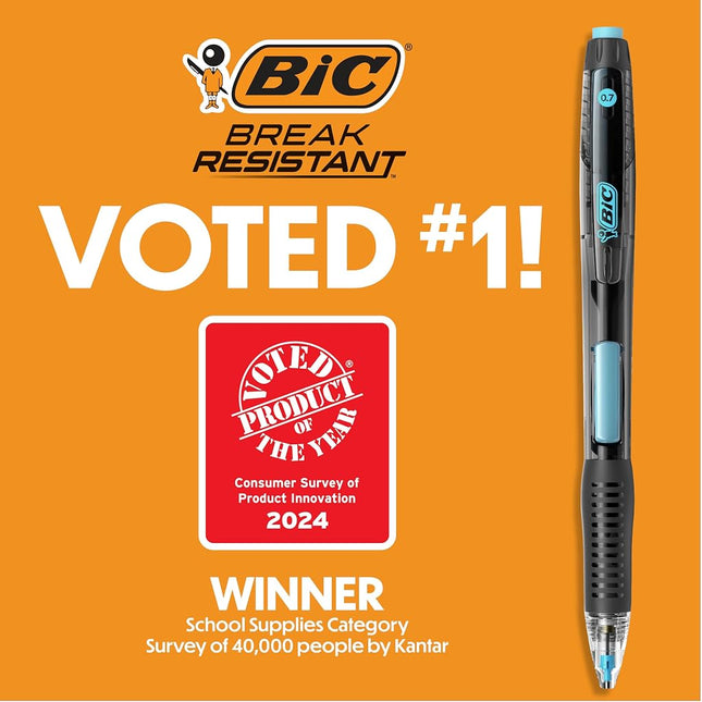 Bic Break-Resistant Mechanical Pencils with Erasers, No. 2 Medium Point (0.7mm), 4-Count Pack Pencils for School or Office Supplies