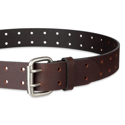 Dickies Men's Double Prong Fully Adjustable Leather Belt, Brown, 30