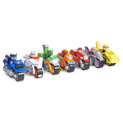 La Patrulla Canina Moto Pups Motocicletas | Motor de Retrofricción y Personajes, Figura: Marshall