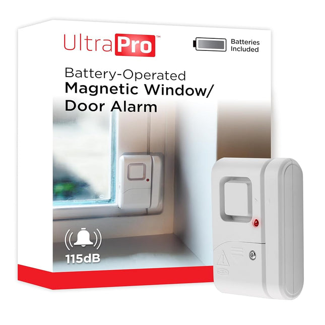 GE Personal Security Window and Door Alarm, 1 Pack, DIY Protection, Burglar Alert, Wireless Chime/Alarm, Easy Installation, Home Security, Ideal for Home, Garage, Apartment and More, White, 56789