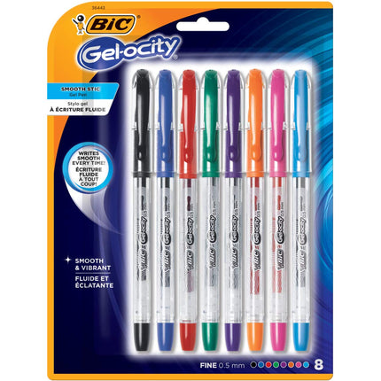 BIC Gel-ocity Smooth Stick Gel Pens, Fine Point, 0