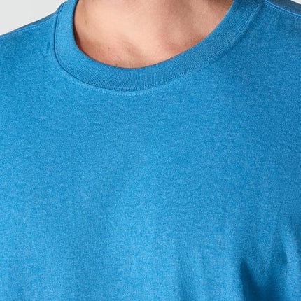 Carhartt Men's Loose Fit Heavyweight Long-sleeve Logo Sleeve Graphic T-shirt, Horizon Blue Heather, XXXL Tall
