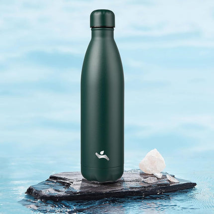Konokyo Insulated Water Bottles,25oz Double Wall Stainless Steel Vacumm Metal Flask for Sports Travel,Army Green