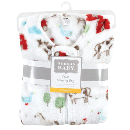 Hudson Baby Unisex Baby Plush Sleeping Bag, Sack, Blanket, Boy Farm Animals, 12-18 Months