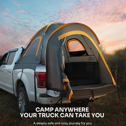 JoyTutus Pickup Truck Tent, Waterproof PU2000mm Double Layer for 2 Person, Portable Truck Bed Tent, 5.5'-6' Camping Preferred - Orange