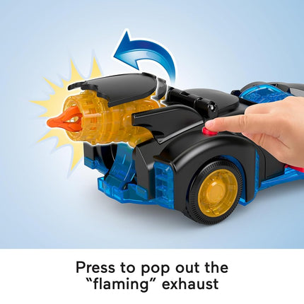 Fisher-Price Imaginext DC Super Friends Batman Toys Shake & Spin Batmobile with Poseable Figure for Preschool Pretend Play Ages 3+ Years, HRP08