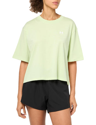 Under Armour Womens Boxy Crop Logo Short Sleeve T 