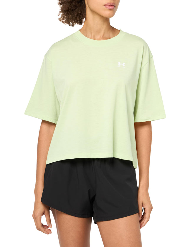 Under Armour Womens Boxy Crop Logo Short Sleeve T 