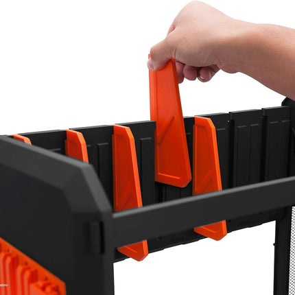NERF Elite Blaster Rack - Storage for up to Six Blasters, Including Shelving and Drawers Accessories, Orange and Black - Amazon Exclusive