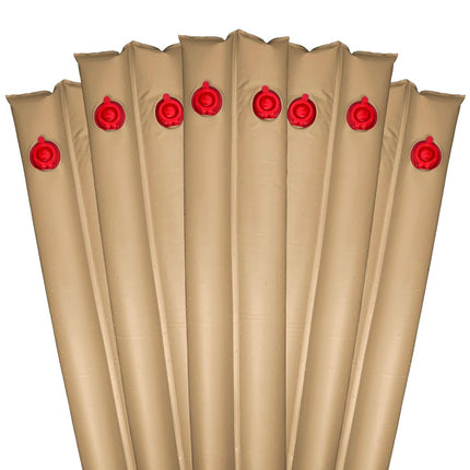 Pool Mate 10 ft. 5-Pack Deluxe Tan Double Chamber Pool Water Bags, .42 MM Thick Vinyl, Cover Weights, Water Tubes