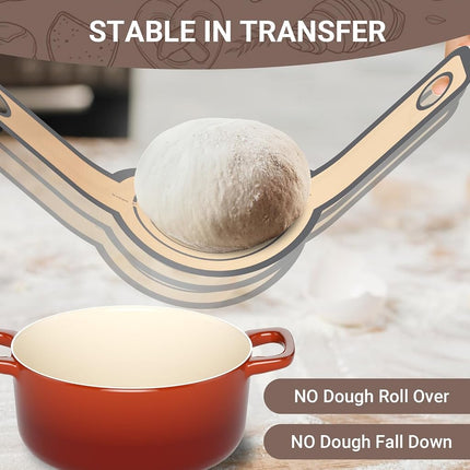 Tecfino 2 PCS Thicked Silicone Bread Slings for Dutch Oven, Reusable Sourdough Bread Sling with Long Handle, Non-Stick & Easy Clean Baking Mats, Heat Resistant Silicone Slings for Bread Baking