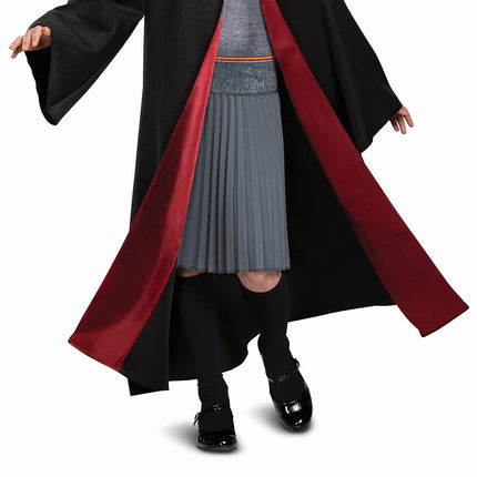 DISGUISE 107589L Hermione Granger para niñas, disfraz de lujo oficial de Harry Potter Wizarding World, negro y rojo, pequeño (4-6x)