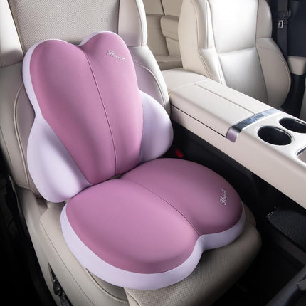 Coussin de siège de voiture et support dorsal FLORICH en mousse à mémoire de forme ultra-épaisse pour siège de bureau avec oreiller de soutien lombaire pour le soulagement de la sciatique et des douleurs dorsales et coccygiennes (violet)