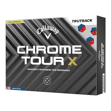 Callaway Golf Chrome Tour X Premium Golf Ball 2024, Blue/Red