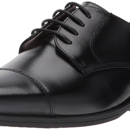 Florsheim Unisex-Child Reveal Cap Toe Ox, Jr. (Toddler/Little Big Kid) Oxford, Black, 1 US Wide Little Kid