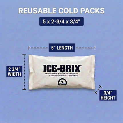 Paquete frío ICE-BRIX IB3BPD, capacidad de 3 onzas, 5 pulgadas de largo x 2-3/4 pulgadas de ancho x 3/4 pulgadas de alto, blanco (caja de 96)