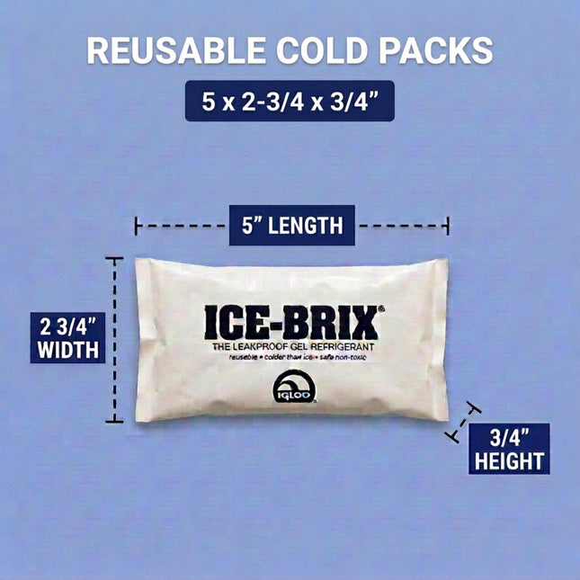 ICE-BRIX IB3BPD Cold Pack, 3-Ounce Capacity, 5-Inch Length X 2-3/4-Inch Width X 3/4-Inch Height, White (Case of 96)
