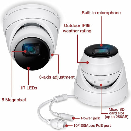 TRENDNET TV-IP1515PI Indoor/Outdoor 5MP H.265 WDR PoE IR Fixed Turret Network Camera