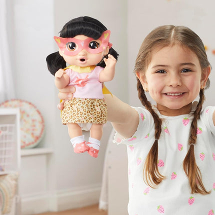 Baby Alive Super BFF Katie Kat Black Hair Dress Up Baby Doll Playset, 11 Inches, Toys for 3 Year Old Girls & Boys & Up (Amazon Exclusive)