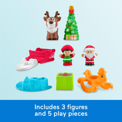 Coffret de jeu Fisher-Price Little People, La Magie de Noël, avec figurines Père Noël, Lutin et Rennes, pour les 1 an et plus