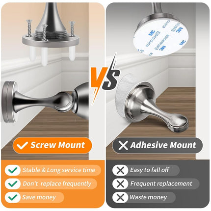 KOLAKO Door Stoppers, Magnetic Door Stops, Wall Floor Mount Heavy Duty Magnet Door Holder Soft Catch, Magnetic Doorstop for Bottom of Doors