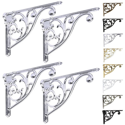 Shelf Brackets 8 Inch 4PCS Heavy Duty Polished Chr