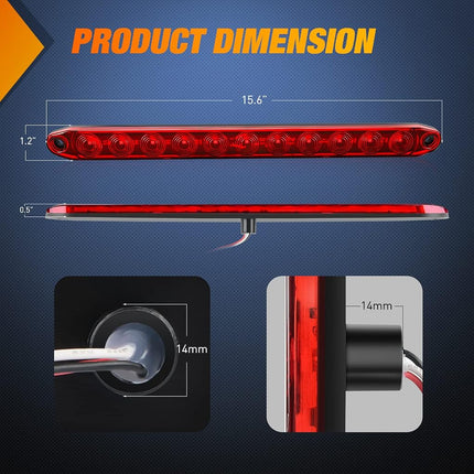 Nilight LED Trailer Light Kit Square Stop Turn Tail Light Red Amber Side Marker Light Third Brake ID Light Bar for 12V Utility Trailer Boat Camper RV Trucks Marine Snowmobile