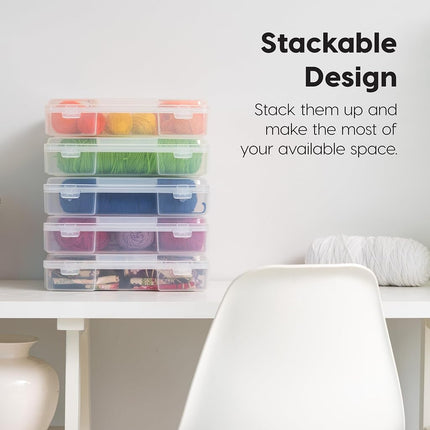 IRIS USA Board Game Storage |Made in USA| Thick Craft Case (2-Pack) - Clear