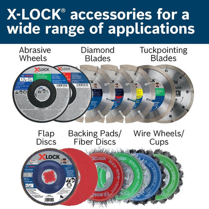BOSCH GWX27LM450 4-1/2 In. x 1/4 In. X-LOCK Metal Grinding Abrasive Wheel 30 Grit Compatible with 7/8 In. Arbor Type 27 for Applications in Metal Grinding