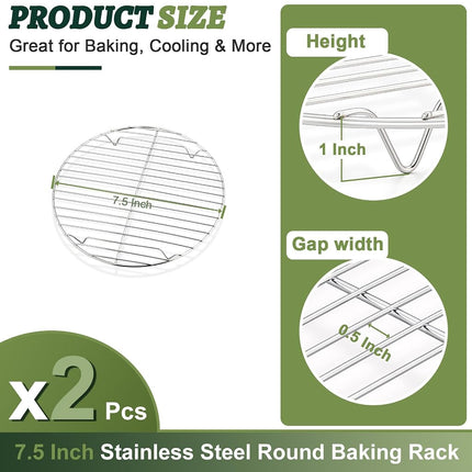 P&P CHEF Round Cooking Rack, Cooling Rack for Steamer, 10.5”, Silver
