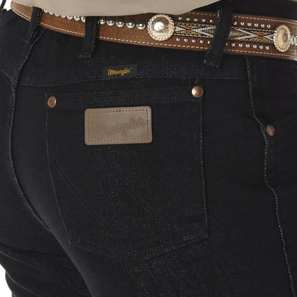 Wrangler Men's Cowboy Cut Slim Fit Stretch Boot Cut Jean, Black Stretch, 36W x 30L
