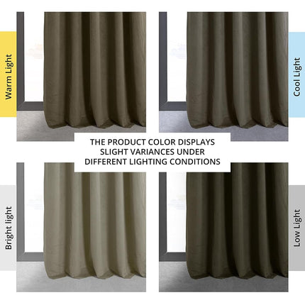 HPD Half Price Drapes Signature Velvet Thermal Blackout Curtains for Living Room 84 Inch Long (1 Panel) Rod Pocket Insulated Blackout Curtains for Bedroom Window Curtains, 50W x 84L, Denver Taupe