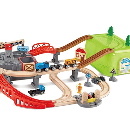 Sustainable Wood Toy Train, Hape Railway Bucket 50