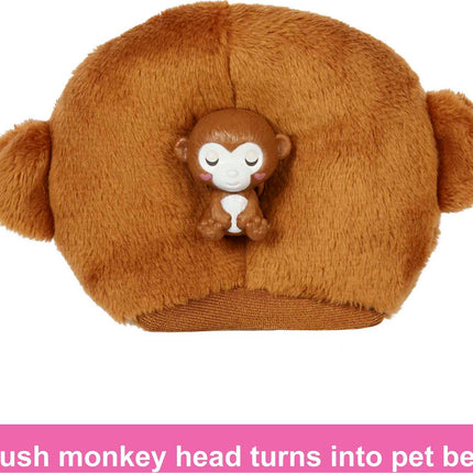 Barbie Dolls and Accessories, Cutie Reveal Doll with Monkey Plush Costume & 10 Surprises Including Color Change, Jungle Series