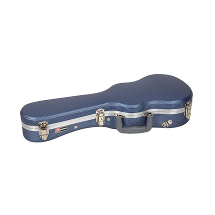 Étui rigide Crossrock pour ukulélé, convient aux ukulélés de concert, étui rigide moulé en ABS super léger en bleu (CRA860CUBL)