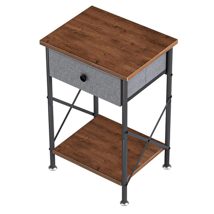 VECELO Nightstands X-Design Side End Table Night Stand with Storage Shelf for Bedroom,Living Room,Set of 2 (Black A2)