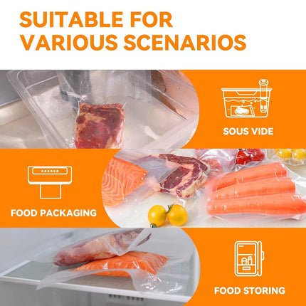 [2024 New] 6" x 50', 8" x 50' and 11" x 50' 3 Pack Rolls, Vacuum Sealer Rolls Bags for Food, Great for Food Storage, Sous Vide and Meal Prep, Wevac Lite