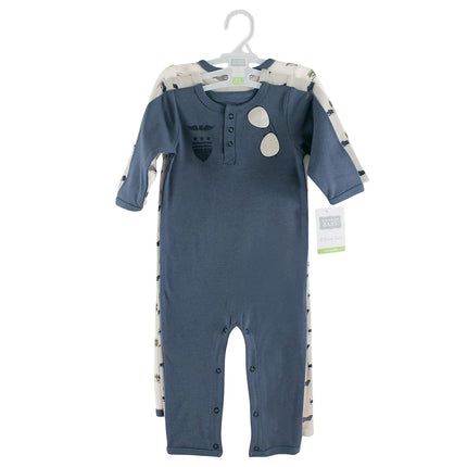 Hudson Baby Baby Cotton Union Suit, 3 Pack, Aviator, 18 Months