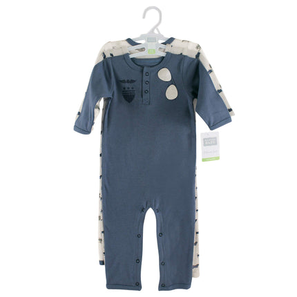 Hudson Baby Baby Cotton Union Suit, 3 Pack, Aviator, 18 Months
