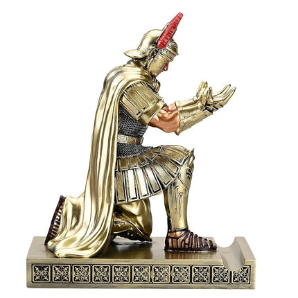 HDMbigmi Centurion Cloak Warrior Knight Pen Holder Mobile Phone Stand Desk Organizers and Accessories for Office and Home (Bronze)