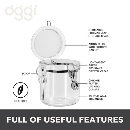 Oggi Clear Canister Food Storage Container Set, 4-Piece