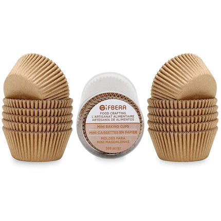 Boîtes de cuisson pour mini-cupcakes Gifbera naturelles, sans odeur, en papier sulfurisé, 300 unités, couleur naturelle