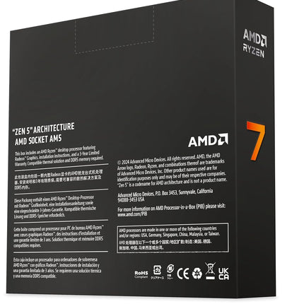 AMD Ryzen™ 7 9700X 8-Core, 16-Thread Unlocked Desktop Processor