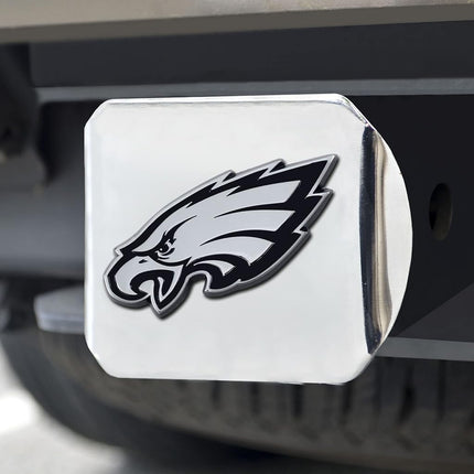 FANMATS 21595 Philadelphia Eagles Chrome Metal Hitch Cover with Chrome Metal 3D Emblem