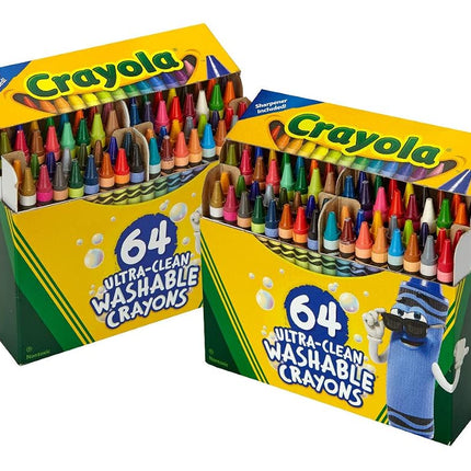 Crayola 64ct Ultra Clean Crayons, 2 Pack, Multicolor